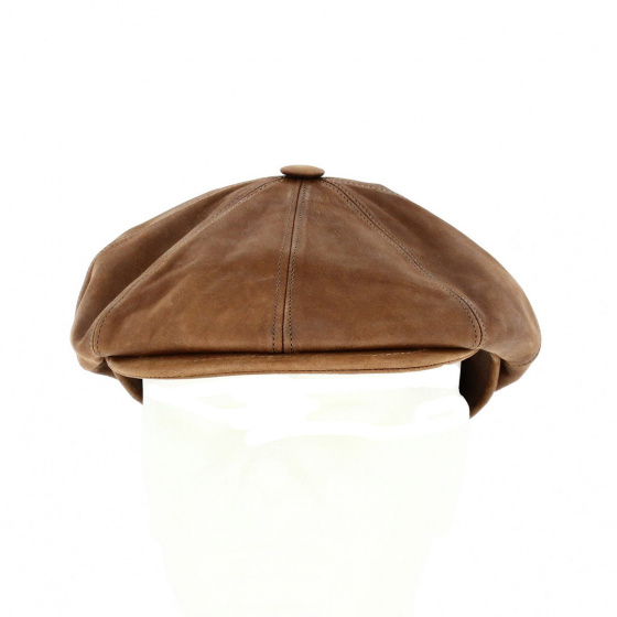 Wayne Taupe Leather Cap - Traclet