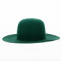 Green Wool Felt Wide-Brim Hat - Traclet