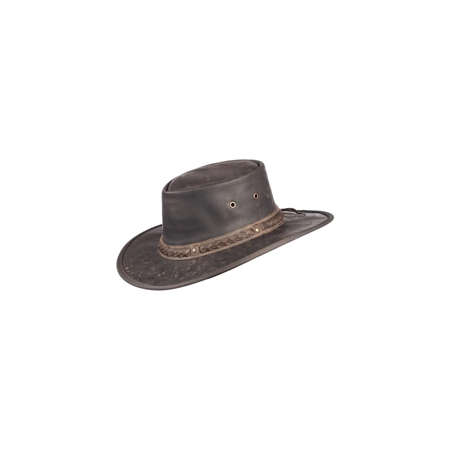 Chapeau Cuir Kangourou Squashy Marron