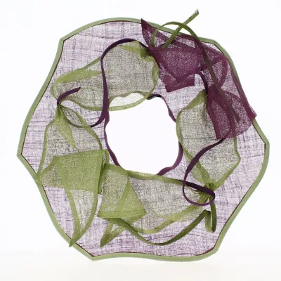 Capeline Cérémonie Sans Fond Sisal Violet & Vert - Traclet Reference : 18246 | Chapellerie Traclet