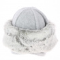 Gray Faux Fur Hat with Ear Flaps - Traclet