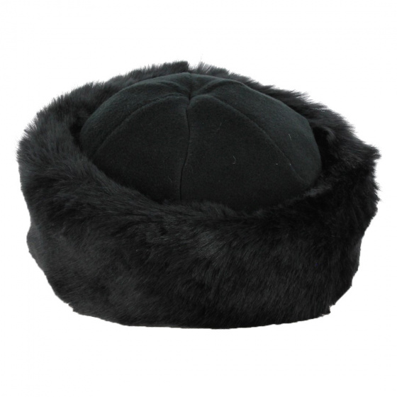 Toque Marmotte polar fleece & black faux fur - Traclet