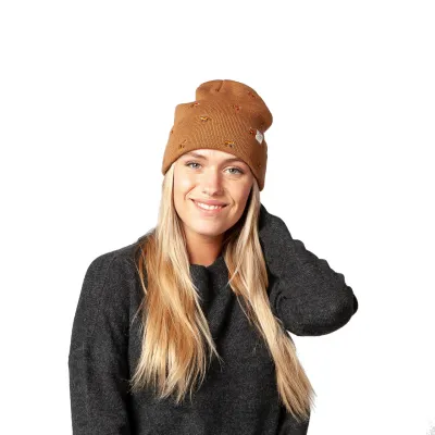 Bonnet Court Vinson Broderie Renard Camel - Barts Reference : 4322 | Chapellerie Traclet