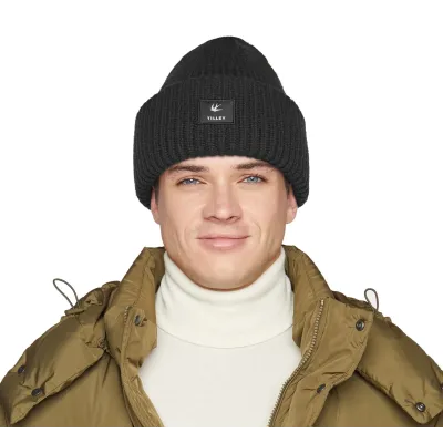 Black Merino Wool Alpine Beanie - Tilley ref 17349