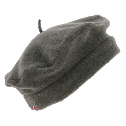 Denise Fleece Beret Heather Grey made in france - Traclet