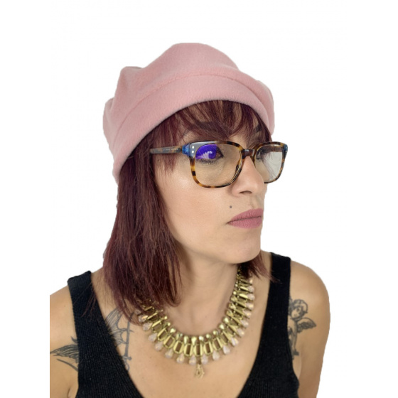 Baby pink fleece beret Denise made in France - Traclet