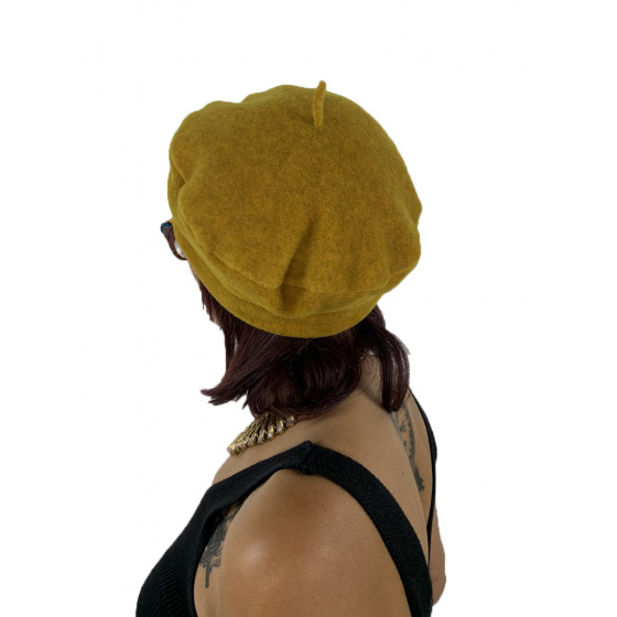 Yellow Denise Polar Fleece Beret - Traclet