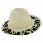 Flower Embroidered Panama Hat - Traclet