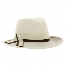 Beige Wool Felt Fedora Hat Adèle - Traclet