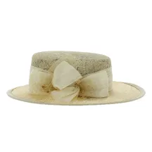 Sidonie Beige Ceremony Hat - Traclet Reference: 9483 | Traclet Hat Shop