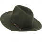 Venice Wool Felt Fedora Hat Khaki Green - Traclet