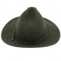 Khaki Green Venice Wool Felt Fedora Hat - Traclet