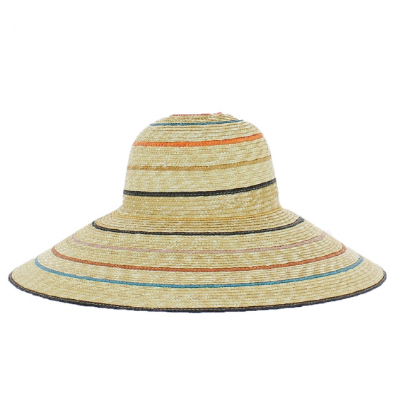Iris Wide Brim Natural Straw Sun Hat - Traclet