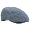 Flat Cap Bang Linen Blue - MTM Reference: 17434 | Traclet Hat Shop