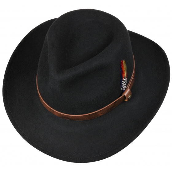Chapeau Cheval Traveller Feutre laine Noir - Stetson