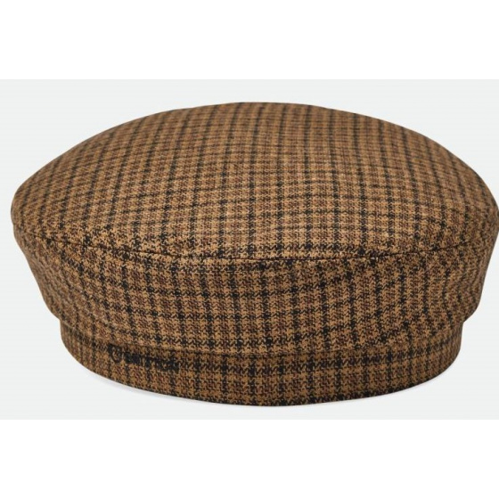 Caramel & Black Checkered Fiddler Sailor Cap - Brixton