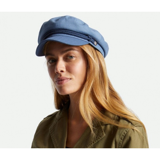 Brown Cotton Flower Fiddler Marine Cap - Brixton