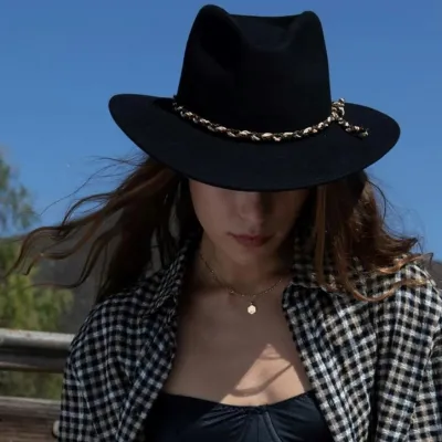 Chapeau Messer Western Feutre Laine Noir - Brixton