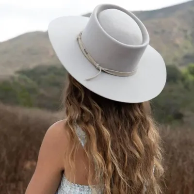 Chapeau Canotier Vale Feutre Beige - Brixton | Référence : 18286 | Chapellerie Traclet