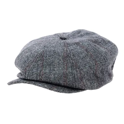 Casquette Gavroche Brood à Chevrons Marine - Brixton Référence ! 18295 | Chapellerie Traclet