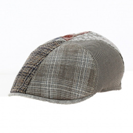 Linen and Cotton Patchwork Domed Cap - Traclet