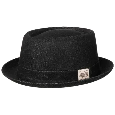 Oldmar Denim Black Pork Pie Hat - Stetson Reference: 18319 | Traclet Hatters