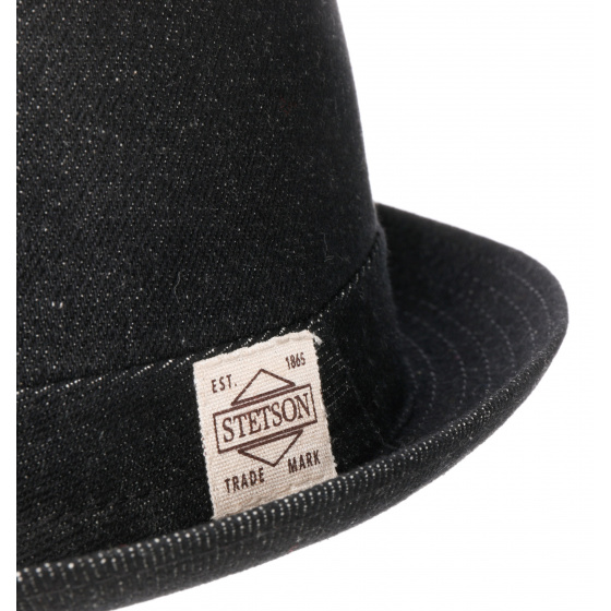 Chapeau Pork Pie Oldmar Denim Noir - Stetson Chapeau Pork Pie Oldmar Denim Noir - Stetson