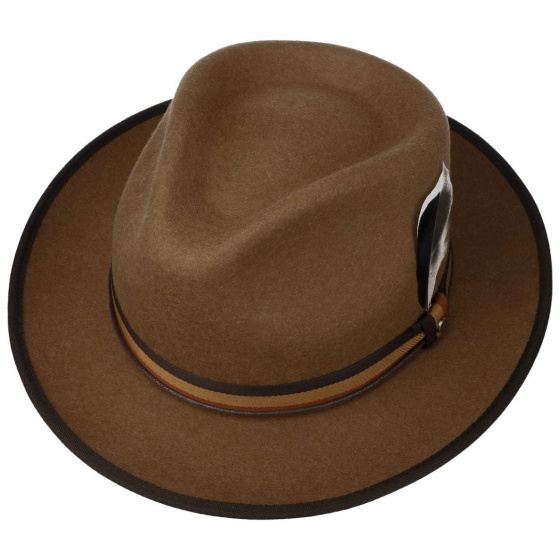 Cognac Wool Felt Fedora Hat - Stetson