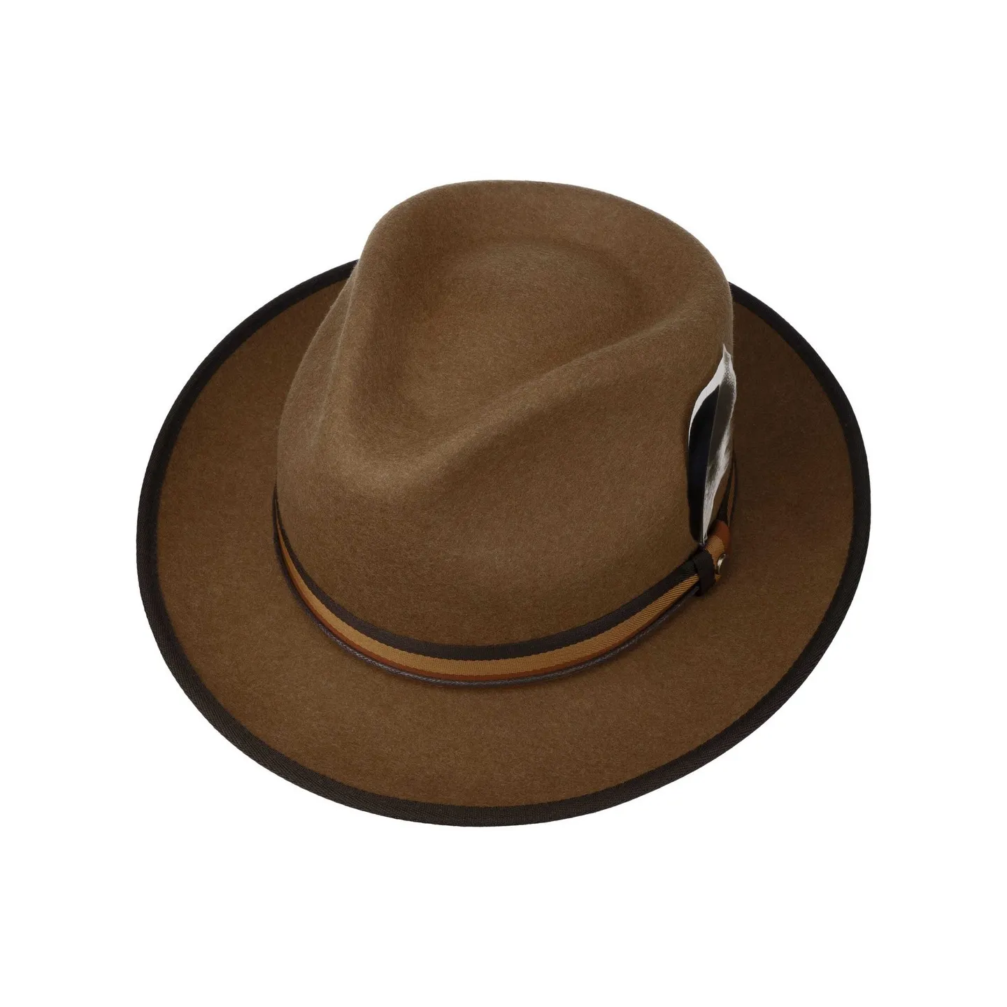 Chapeau Fedora Feutre Laine Cognac - Stetson Reference : 18338 | Chapellerie Traclet