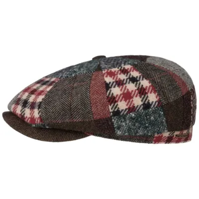Hatteras Patchwork Wool Bordeaux Cap - Stetson