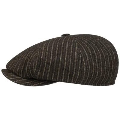 8-Panel Wool Striped Brown Cap - Stetson Reference: 18356 | Traclet Hat Shop