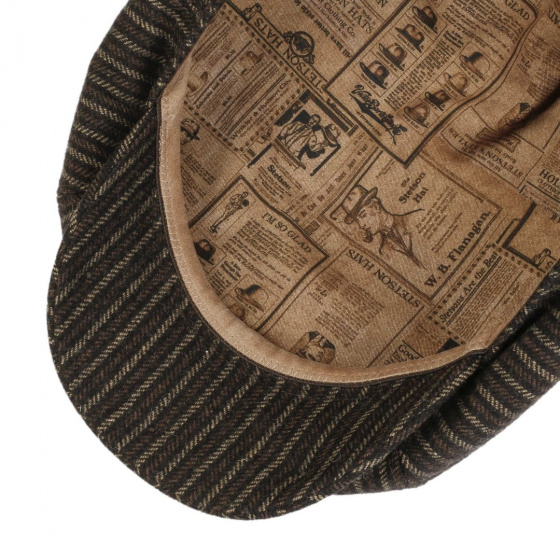 8-Panel Wool Striped Brown Cap - Stetson