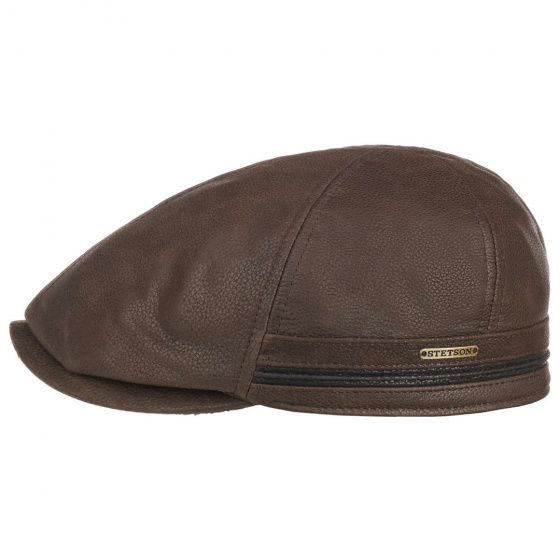 Stetson Redding Leather Cap with Ear Flaps in Brown