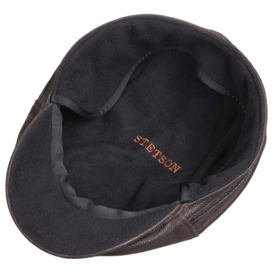 Stetson Redding Leather Cap with Ear Flaps in Brown