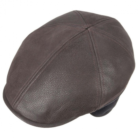 Stetson Redding Leather Cap with Ear Flaps in Brown
