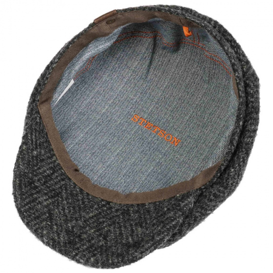 Grey Herringbone Hatteras Cap - Stetson