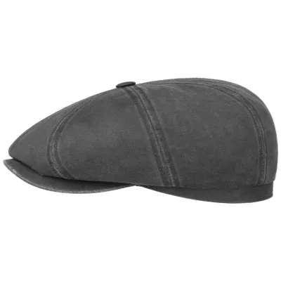 Stetson UV Waxed Hatteras Cap in Black - Reference: 4603 | Traclet Hat Shop