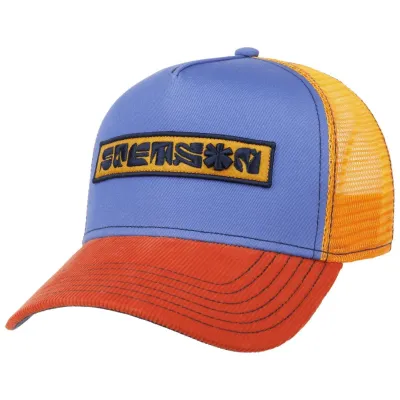 Casquette Trucker Stencil Bleu - Stetson x Feebles Reference : 18371 | Chapellerie Traclet