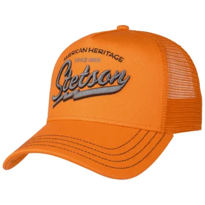 Casquette Baseball Trucker American Heritage Orange - Stetson Reference : 18390 | Chapellerie Traclet