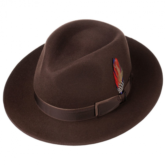 Sandata Brown Wool Felt Fedora Hat - Stetson