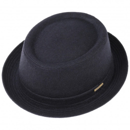 Chapeau PorkPie Berning Laine Vierge Marine - Stetson