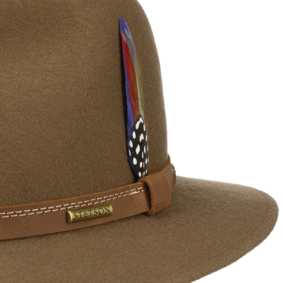 Stetson Traveller Ortenzo Wool Felt Hat Brown/Beige Stetson Traveller Ortenzo Wool Felt Hat Brown/Beige