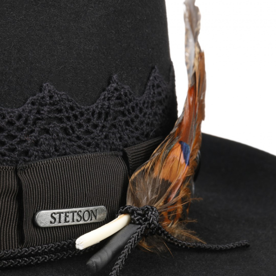 Chapeau Fedora Ego Feutre Poil Noir - Stetson Chapeau Fedora Ego Feutre Poil Noir - Stetson