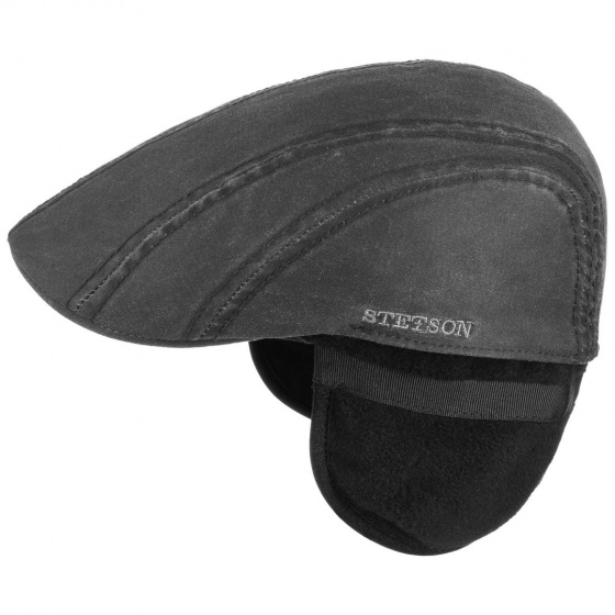 Modesto Cap with Ear Flaps Cotton Black - Stetson