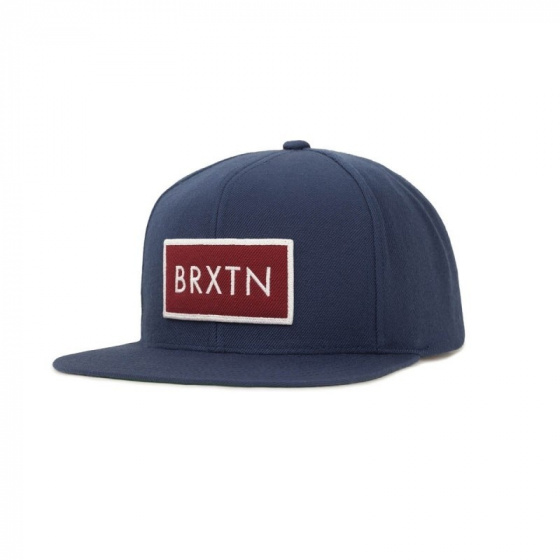 Brixton Rift Snap Back Cap in Indigo and Red
