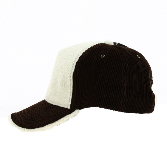 Brown & Beige Cotton Cord Cap - Traclet