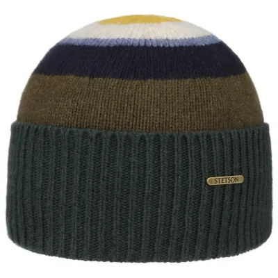 Green Cotton Cuffed Beanie - Stetson Reference: 18408 | Traclet Hat Shop