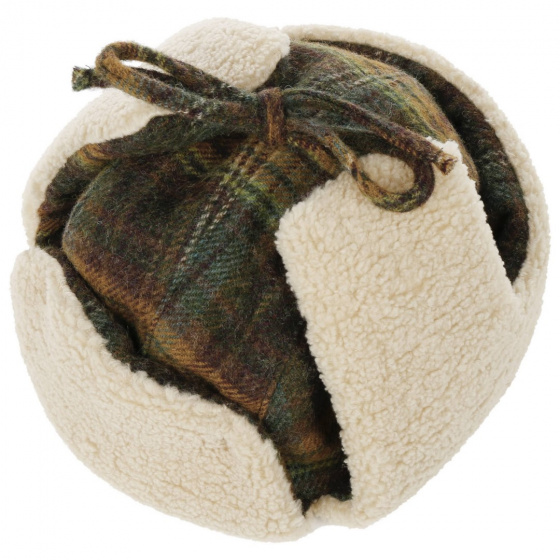 Green Plaid Wool Bomber Ushanka - Stetson