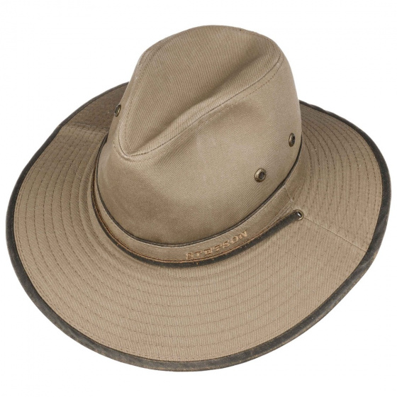 Stetson Tarn Traveller Hat Taupe Cotton