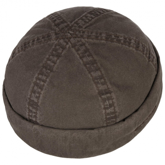 Bonnet Docker Délavé Coton Biologique Marron - Stetson